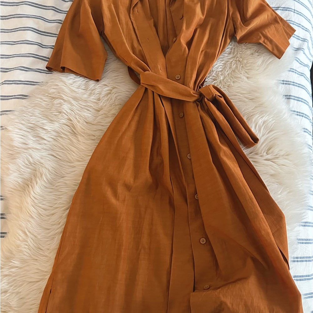 Rust Orange Midi Dress